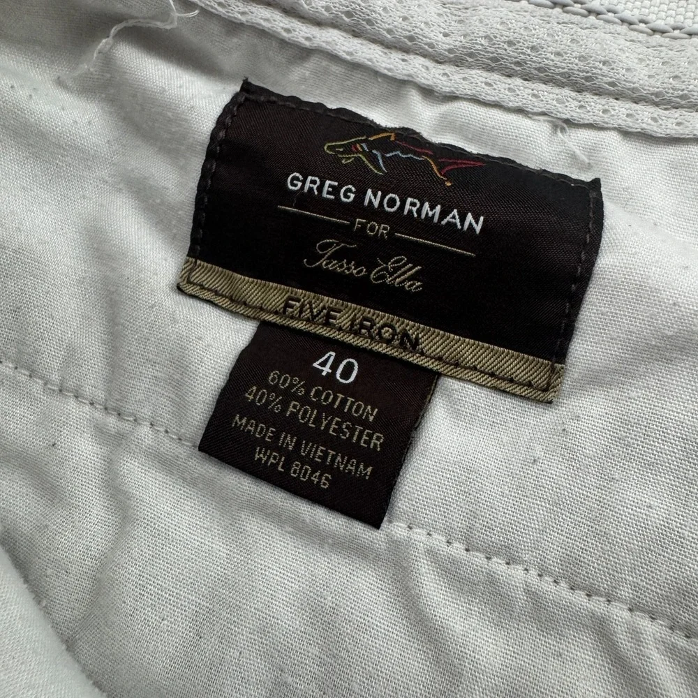 Greg Norman For Tasso Elba FIVE IRON Khaki Chino Shorts Sz 40 Cargo Pocket - Picture 7 of 11